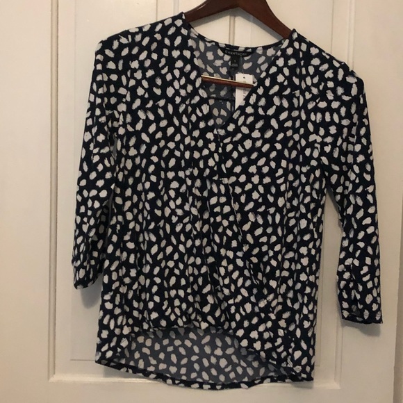 41 Hawthorn Tops - 41 Hawthorn Navy & White Surplice Top